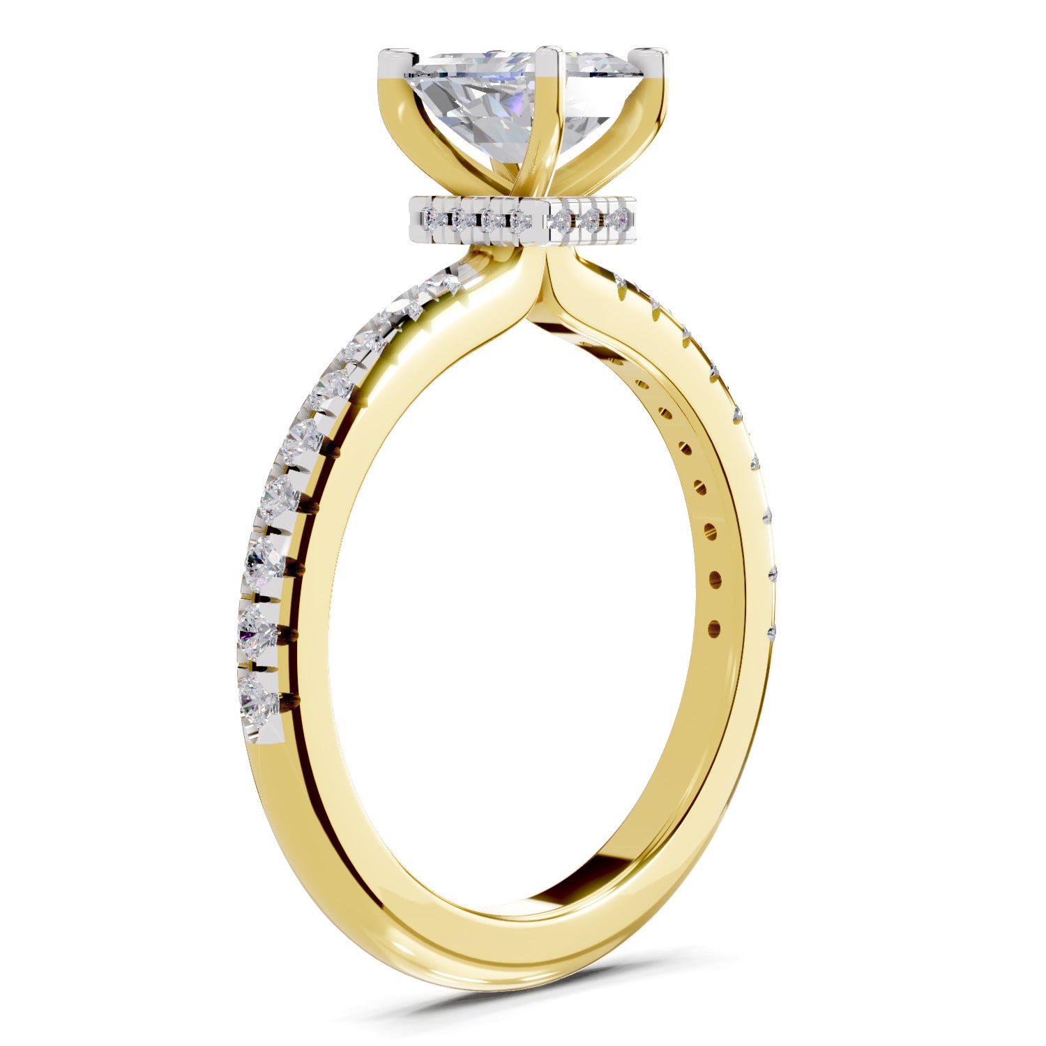 1.02 Ct Emerald Shape Solitaire Diamond Ring| 14K Yellow Gold