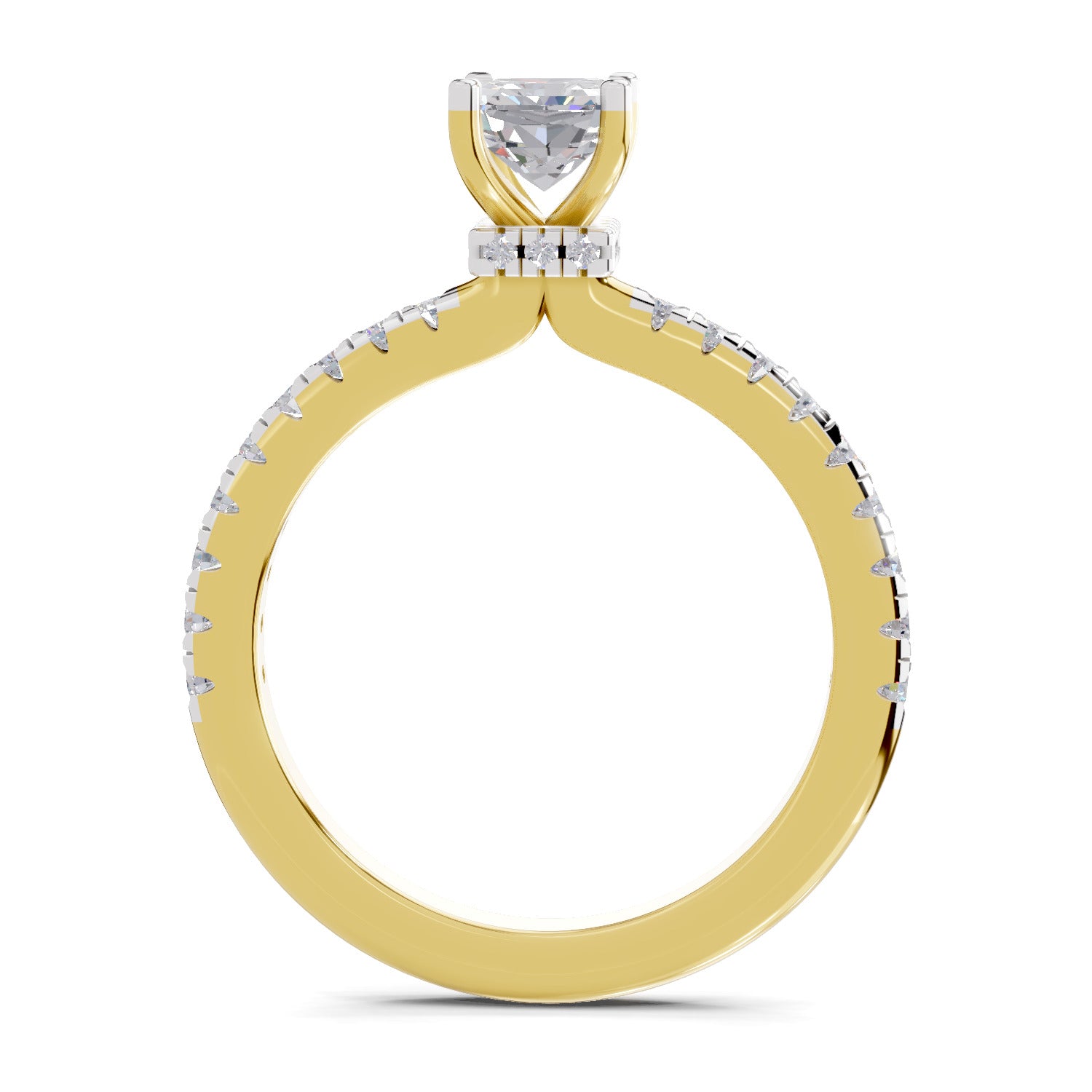 1.02 Ct Emerald Shape Solitaire Diamond Ring| 14K Yellow Gold