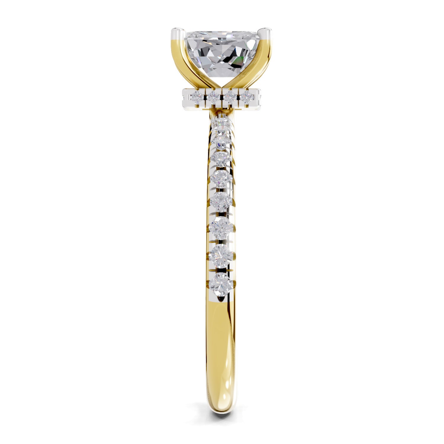 1.02 Ct Emerald Shape Solitaire Diamond Ring| 14K Yellow Gold