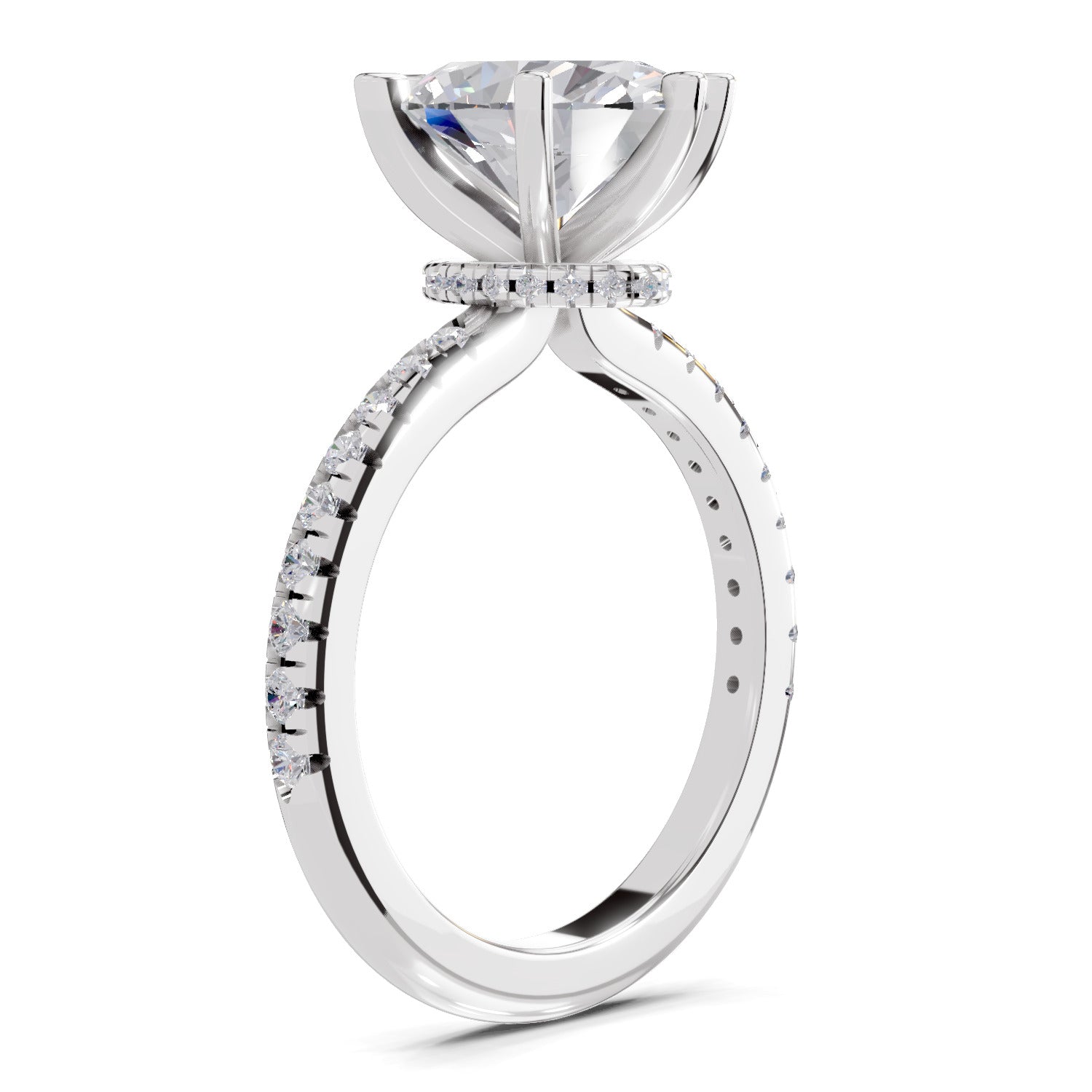 1.28 Ct Oval Shape Solitaire Diamond Ring| 14K White Gold