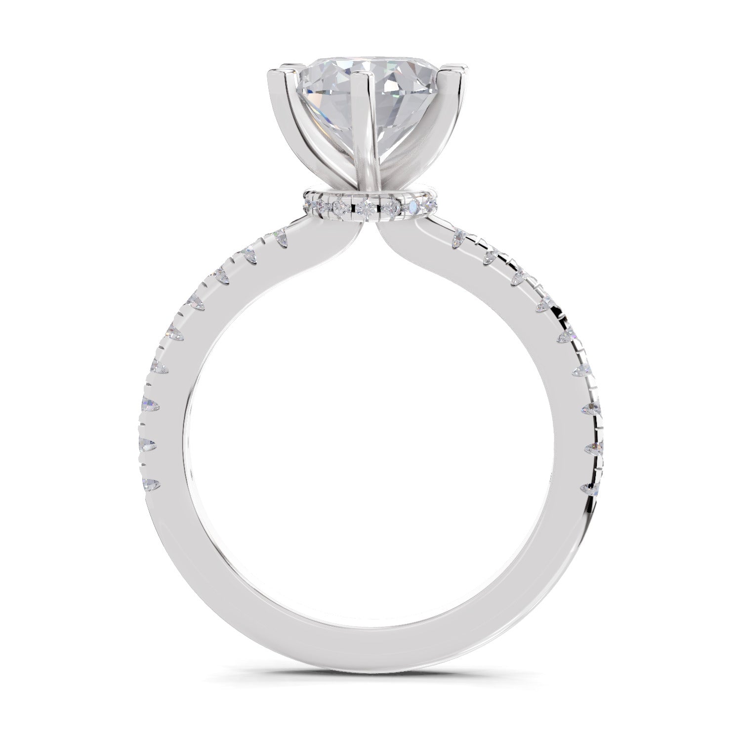 1.28 Ct Oval Shape Solitaire Diamond Ring| 14K White Gold