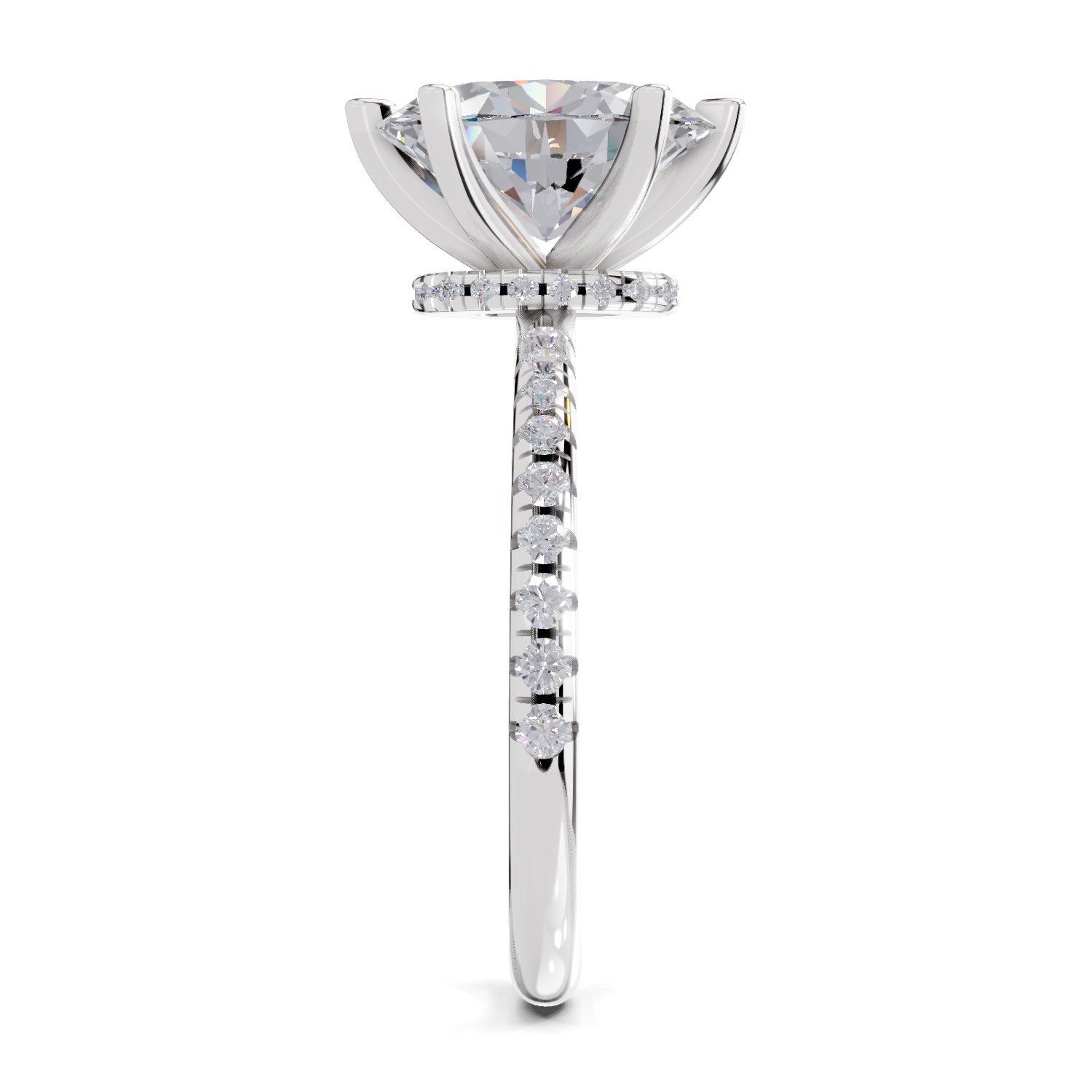 1.28 Ct Oval Shape Solitaire Diamond Ring| 14K White Gold
