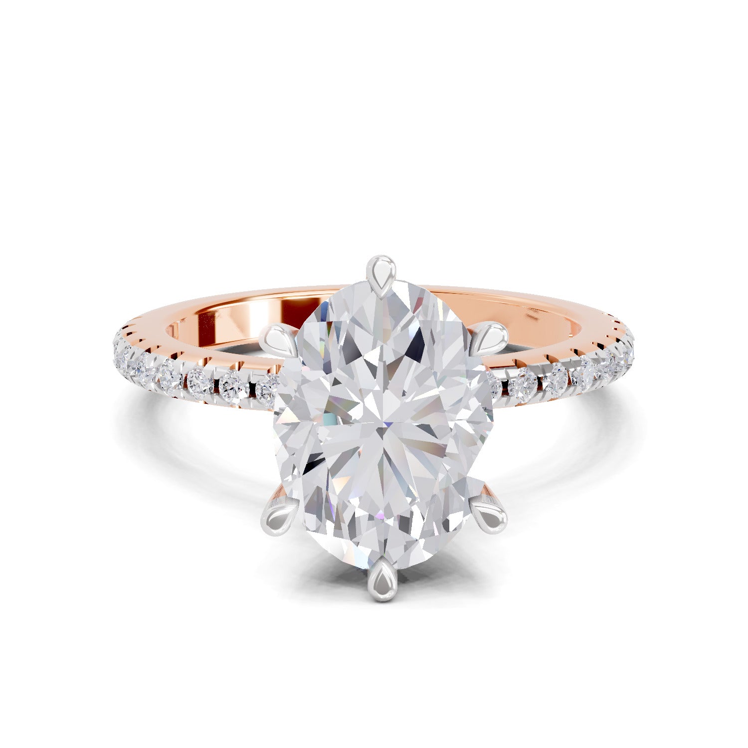 2.29 Ct Oval Shape Solitaire Diamond Ring| 14K Rose Gold