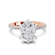 2.29 Ct Oval Shape Solitaire Diamond Ring| 14K Rose Gold