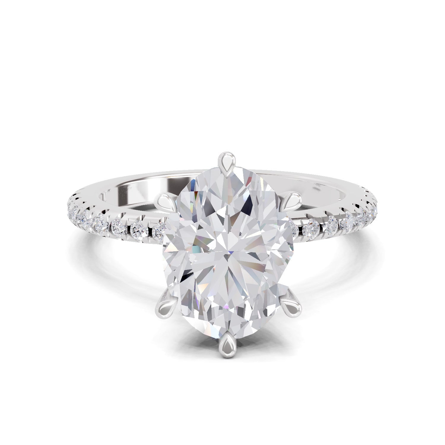 2.29 Ct Oval Shape Solitaire Diamond Ring| 14K White Gold