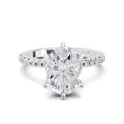 2.29 Ct Oval Shape Solitaire Diamond Ring| 14K White Gold