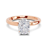 1.05 Ct Oval Shape Solitaire Diamond Ring| 14K Rose Gold