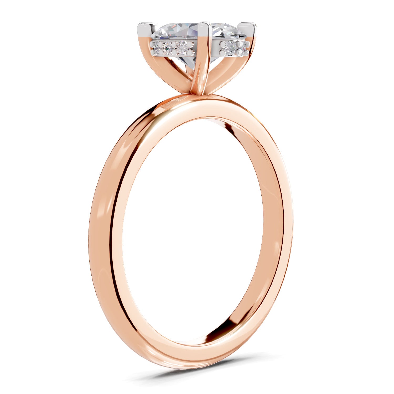 1.05 Ct Oval Shape Solitaire Diamond Ring| 14K Rose Gold
