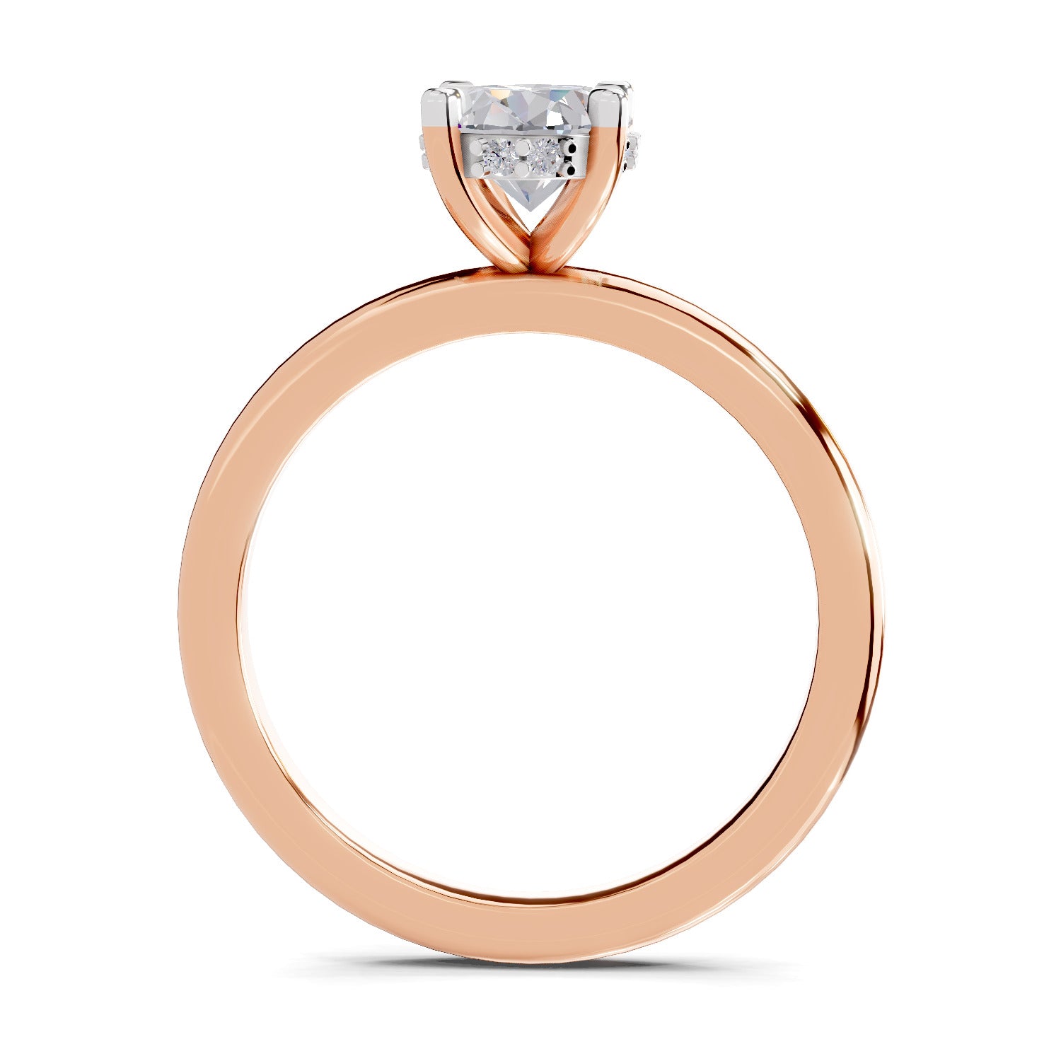 1.05 Ct Oval Shape Solitaire Diamond Ring| 14K Rose Gold