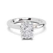 1.05 Ct Oval Shape Solitaire Diamond Ring| 14K White Gold