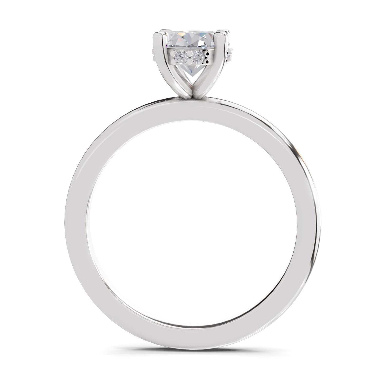 1.05 Ct Oval Shape Solitaire Diamond Ring| 14K White Gold