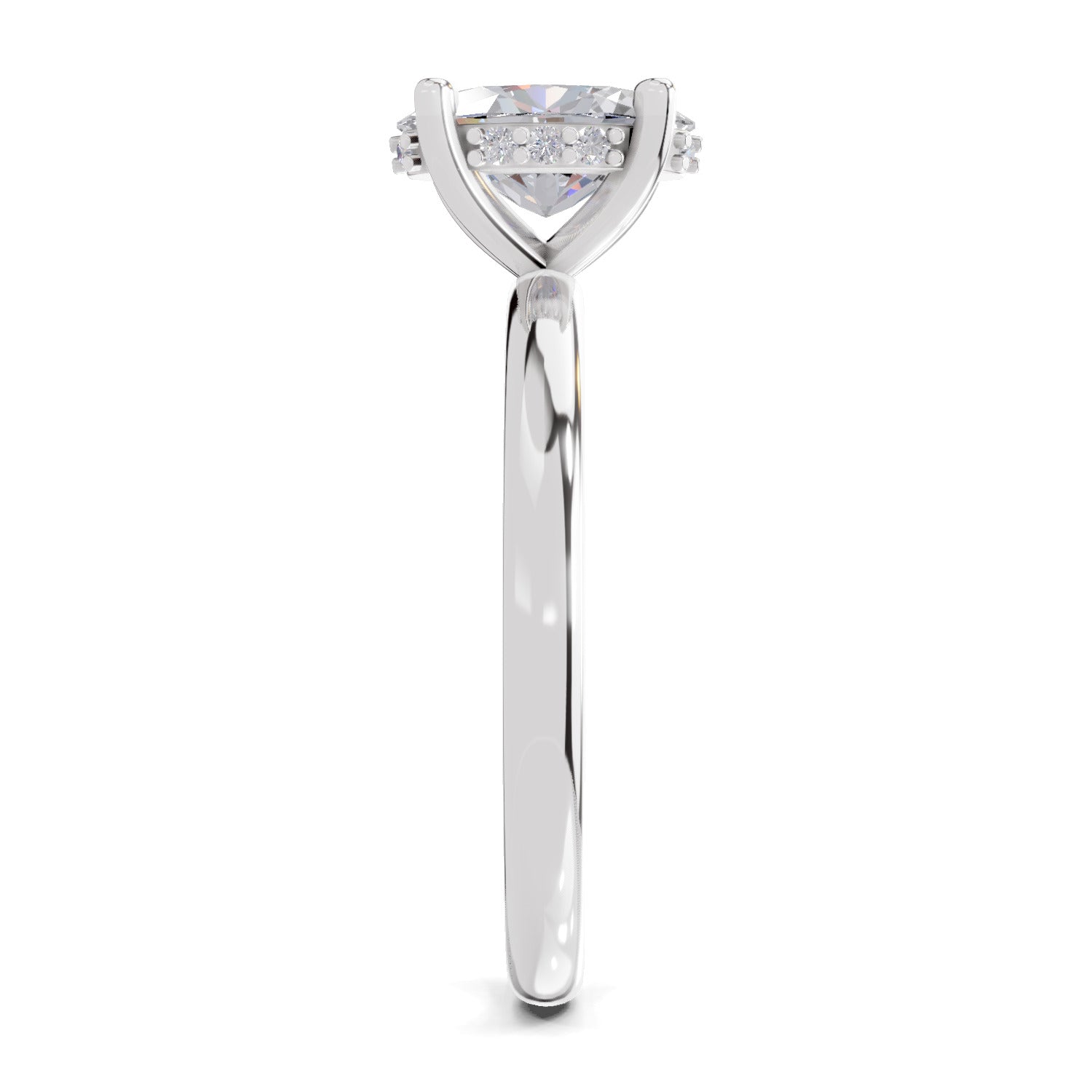 1.05 Ct Oval Shape Solitaire Diamond Ring| 14K White Gold