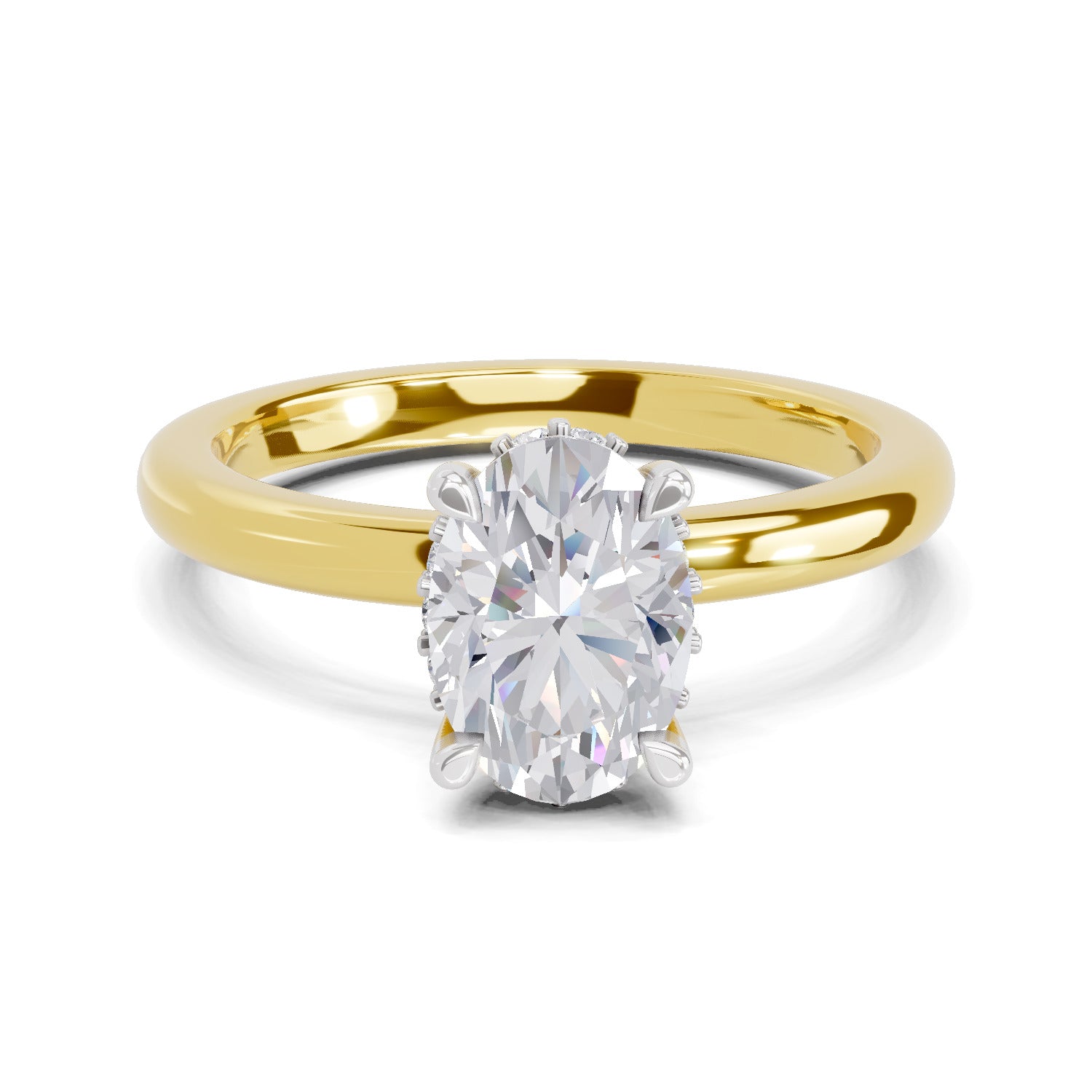 1.05 Ct Oval Shape Solitaire Diamond Ring| 14K Yellow Gold