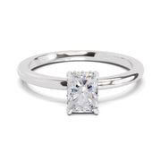 1.05 Ct Radiant Shape Solitaire Diamond Ring| 14K White Gold