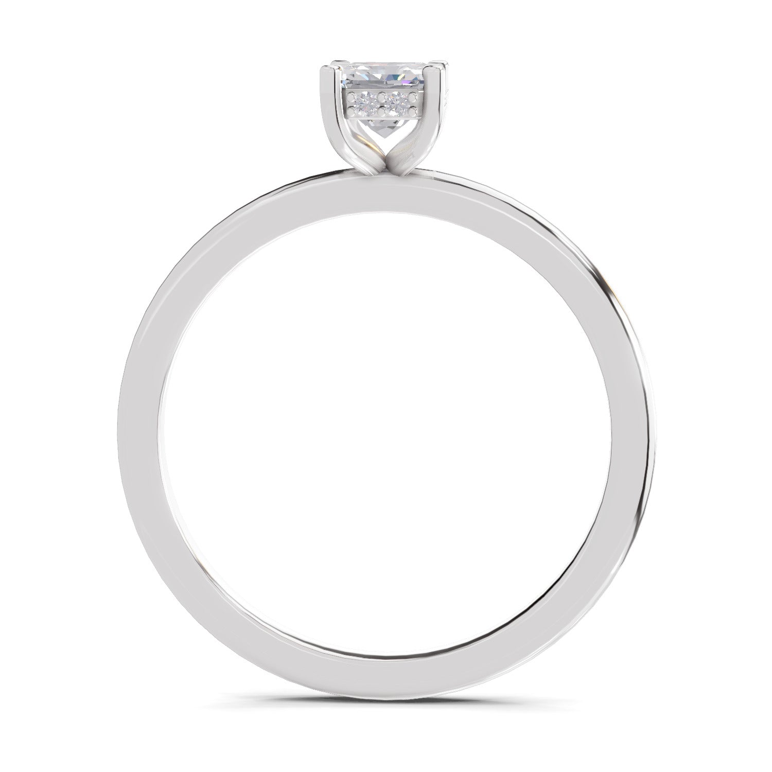 1.05 Ct Radiant Shape Solitaire Diamond Ring| 14K White Gold