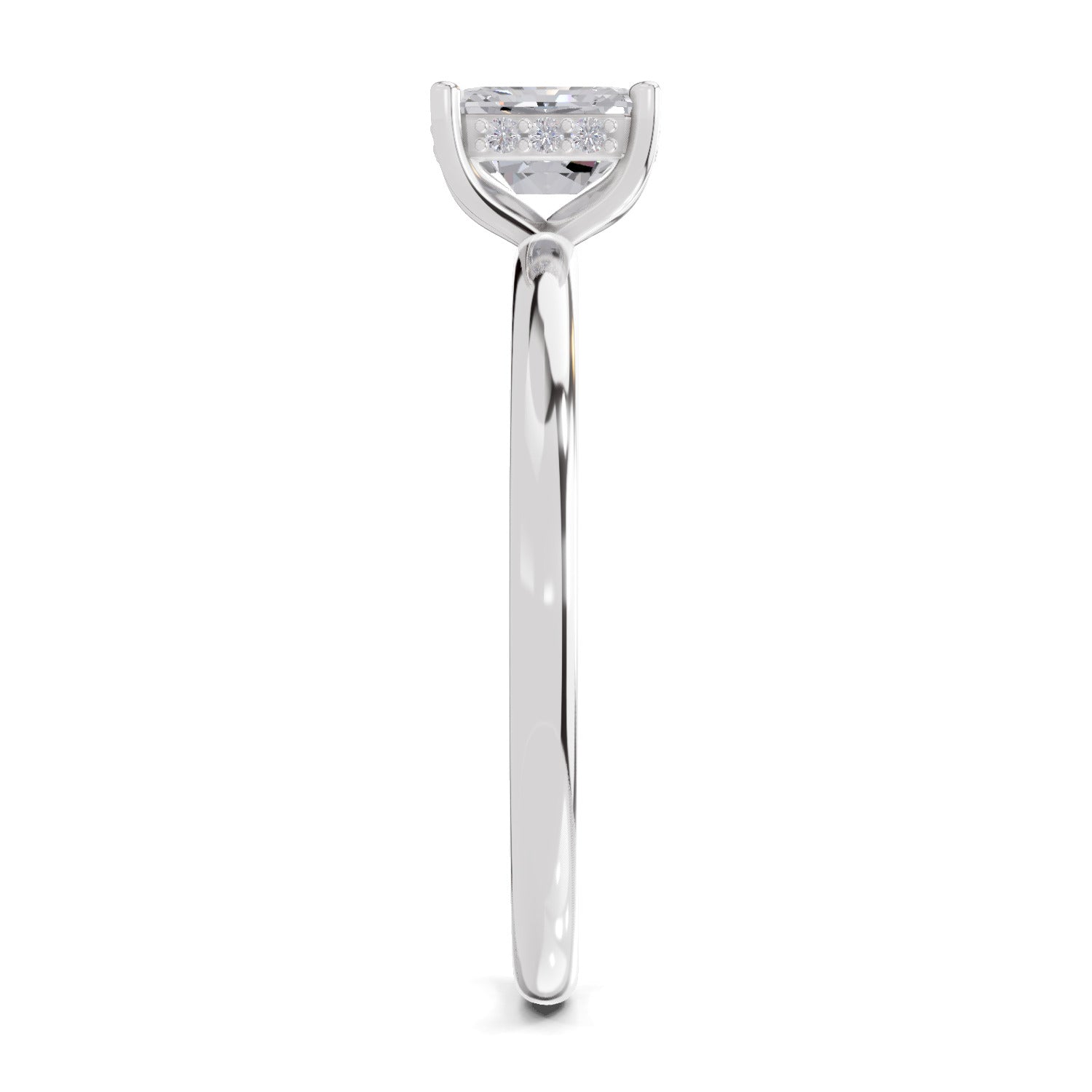 1.05 Ct Radiant Shape Solitaire Diamond Ring| 14K White Gold