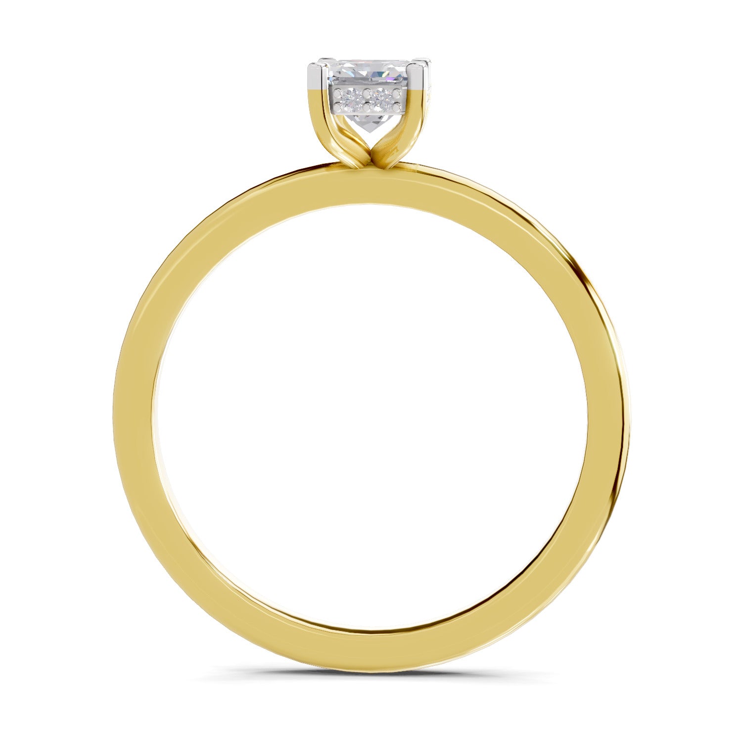 1.05 Ct Radiant Shape Solitaire Diamond Ring| 14K Yellow Gold