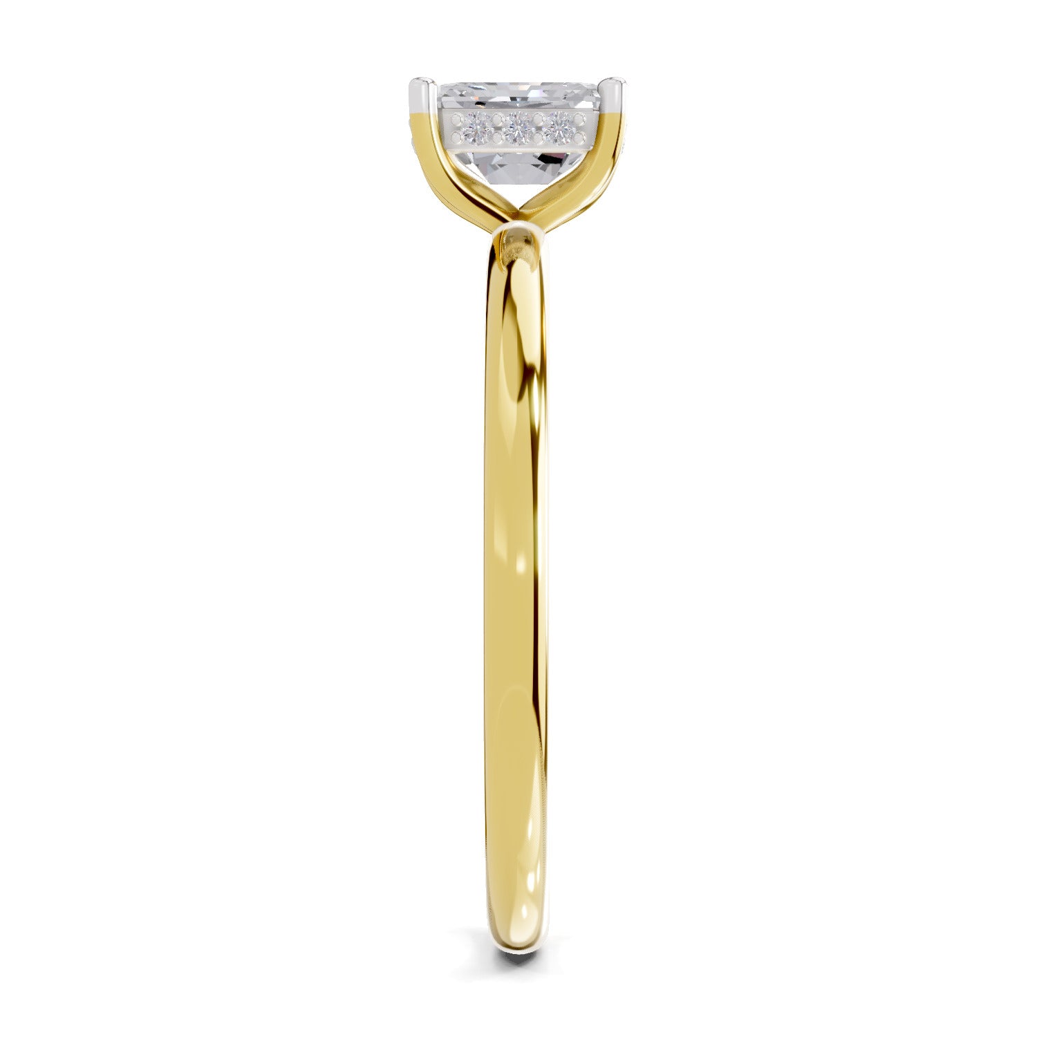 1.05 Ct Radiant Shape Solitaire Diamond Ring| 14K Yellow Gold