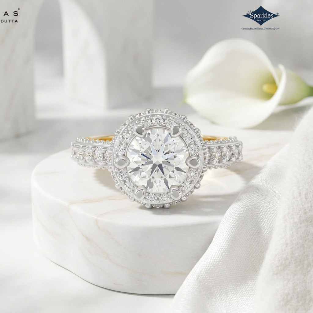 Arias by Lara Vintage Empress Double Halo Diamond Ring