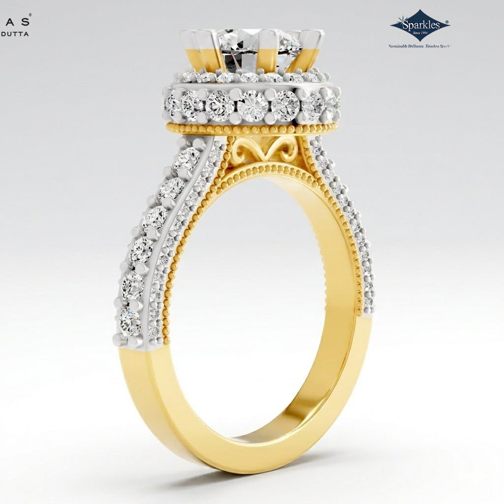 Arias by Lara Dutta Ornate Crown Diamond Ring