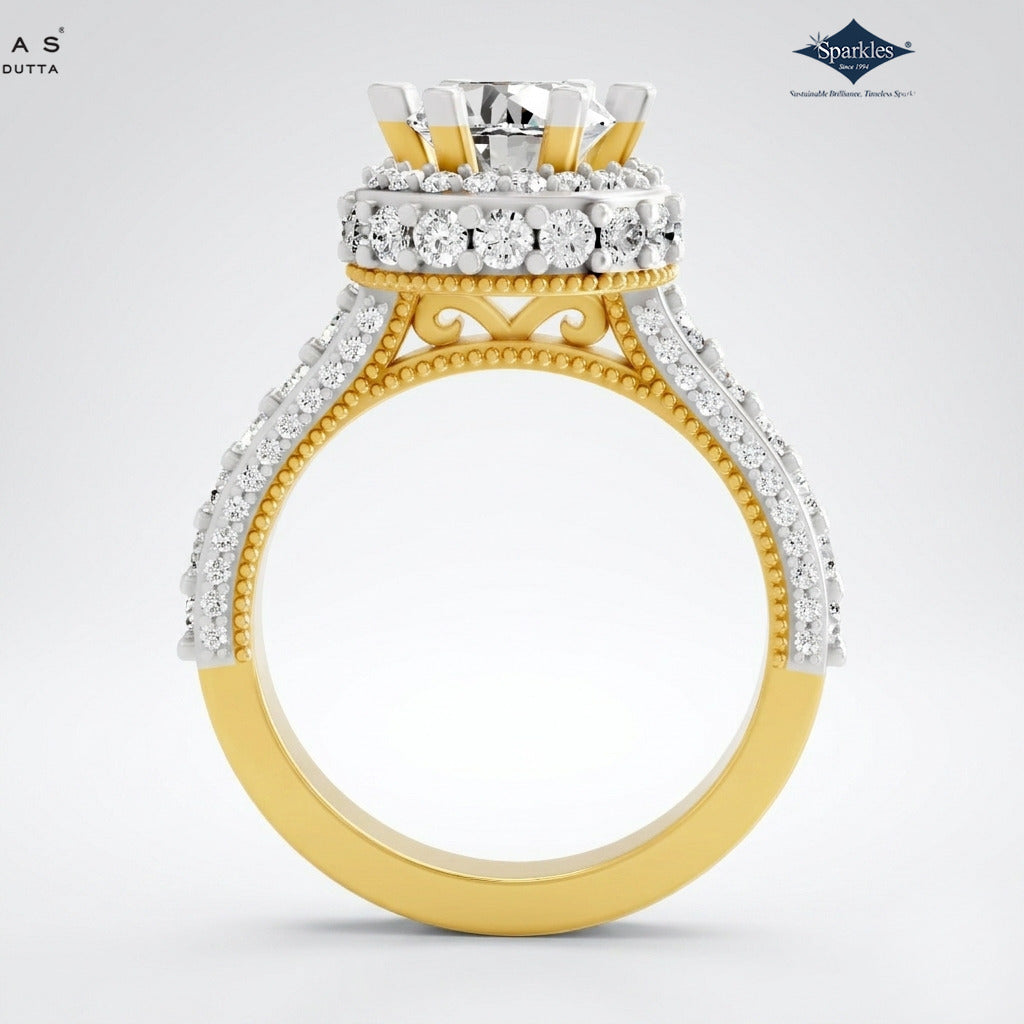 Arias by Lara Vintage Empress Double Halo Diamond Ring