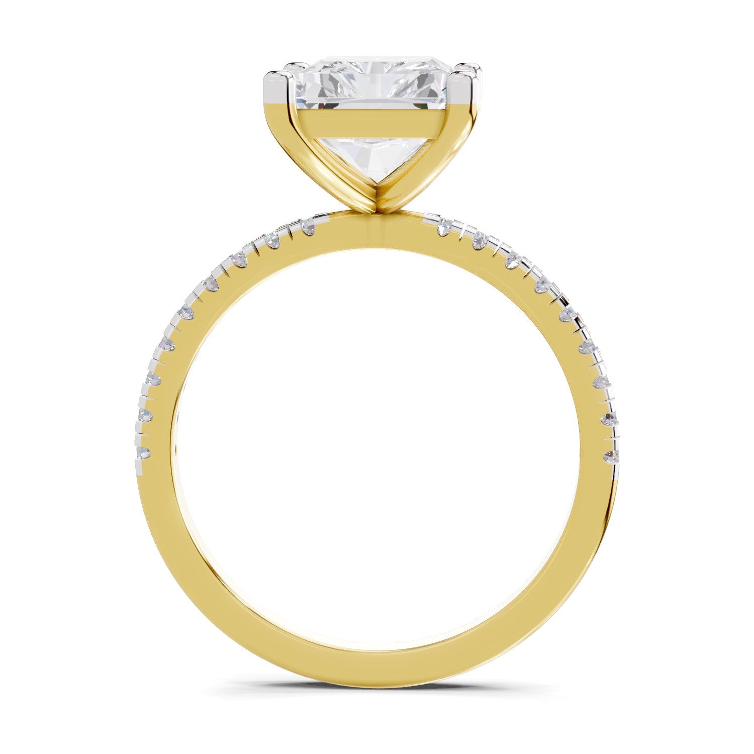 4.25 Ct Radiant Shape Solitaire Diamond Ring| 14K Yellow Gold
