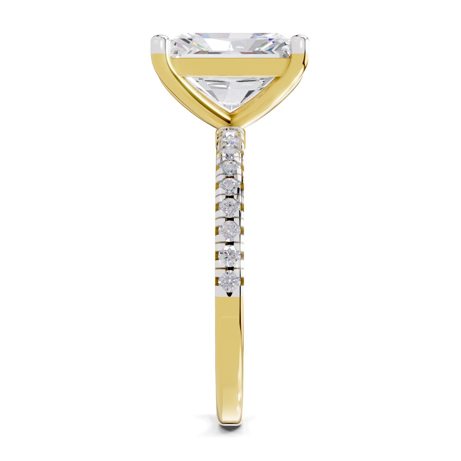 4.25 Ct Radiant Shape Solitaire Diamond Ring| 14K Yellow Gold