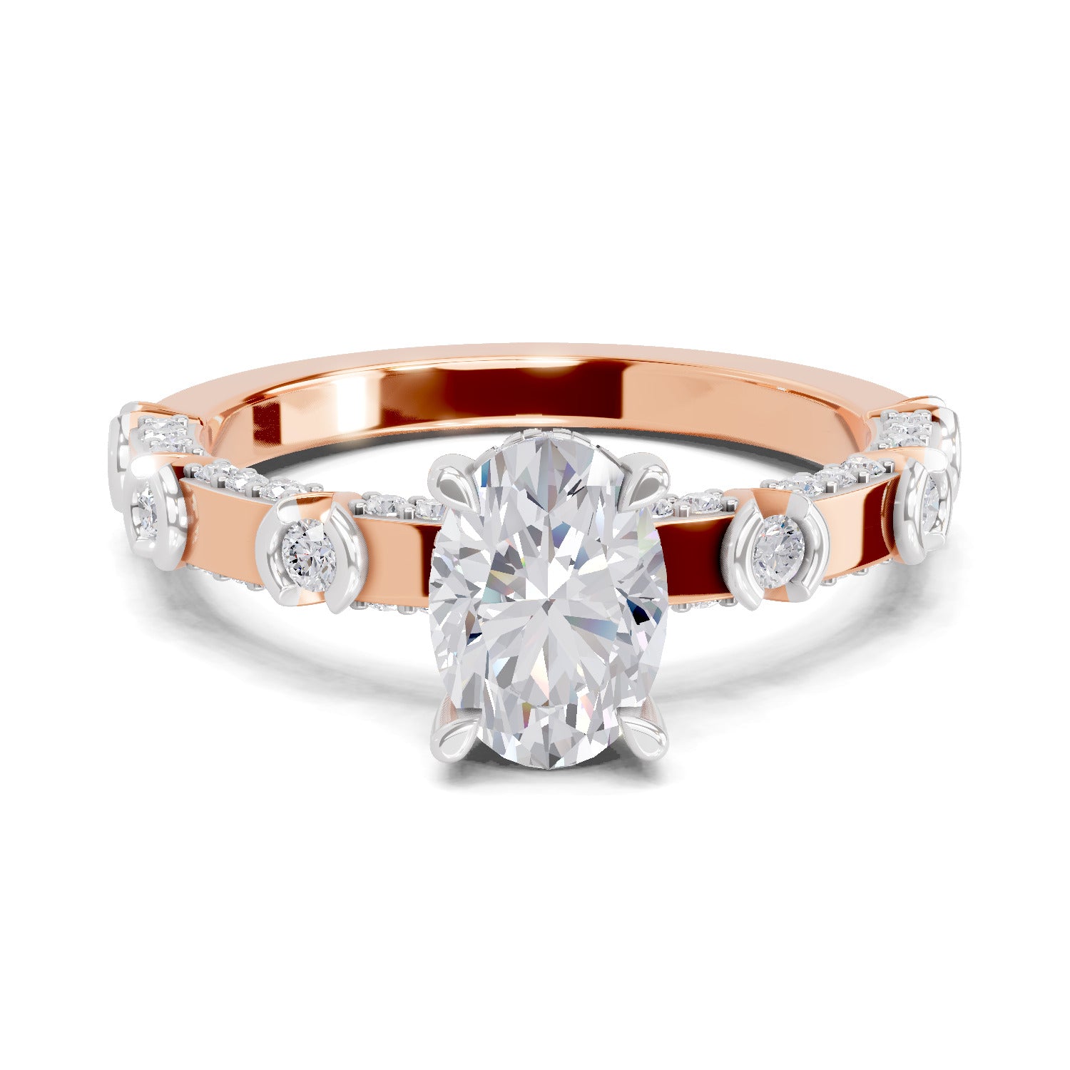 1.39 Ct Oval Shape Solitaire Diamond Ring| 14K Rose Gold