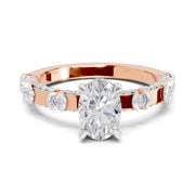 1.39 Ct Oval Shape Solitaire Diamond Ring| 14K Rose Gold
