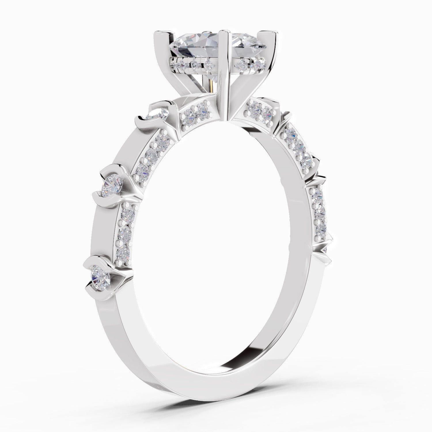 1.39 Ct Oval Shape Solitaire Diamond Ring| 14K White Gold