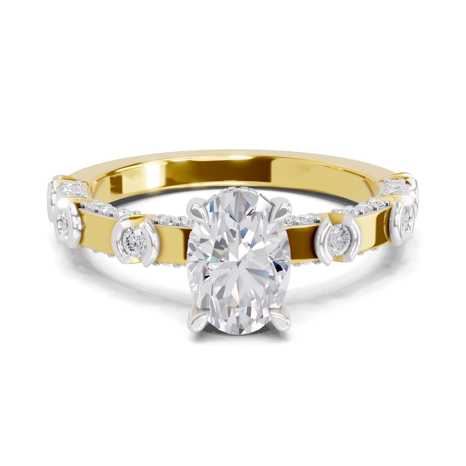 1.39 Ct Oval Shape Solitaire Diamond Ring| 14K Yellow Gold