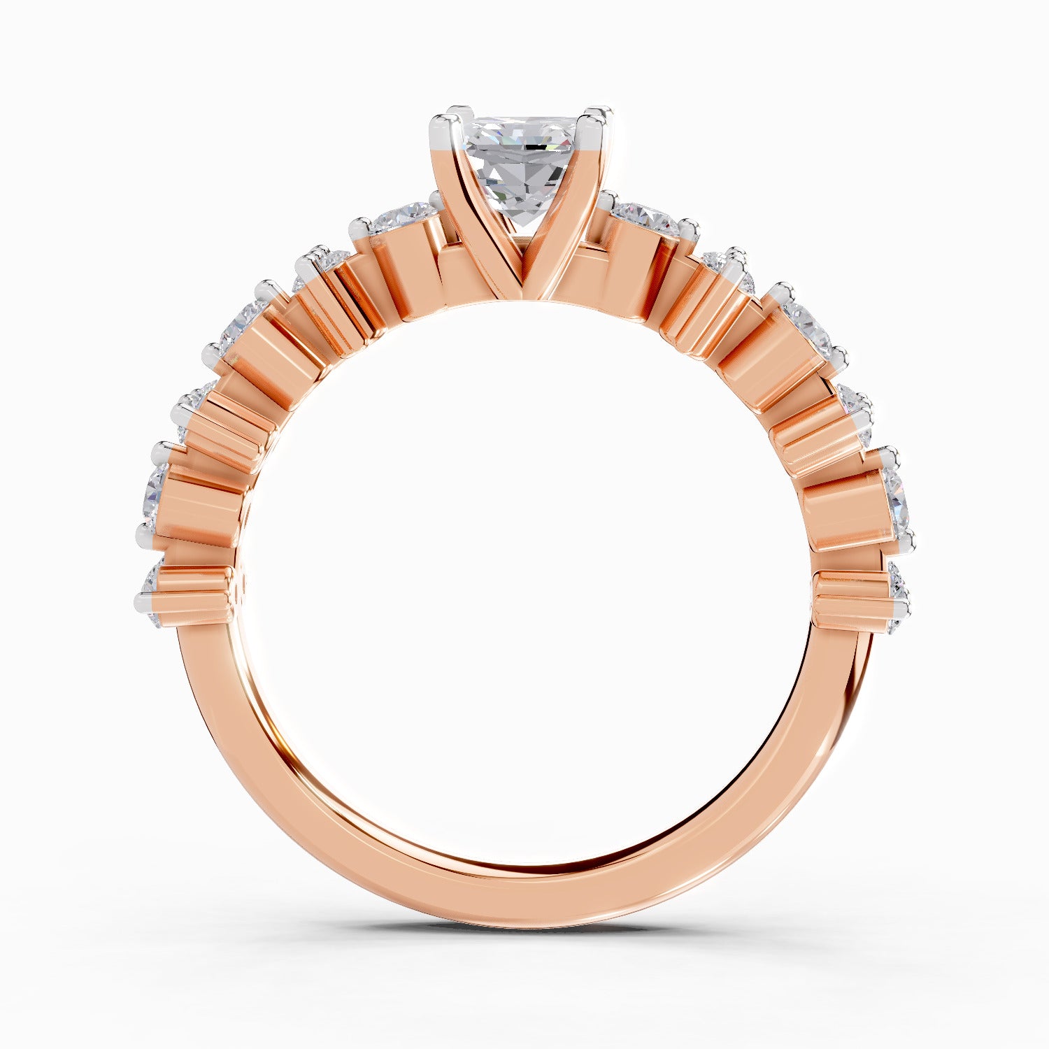 1.49 Ct Emerald Shape Solitaire Diamond Ring| 14K Rose Gold