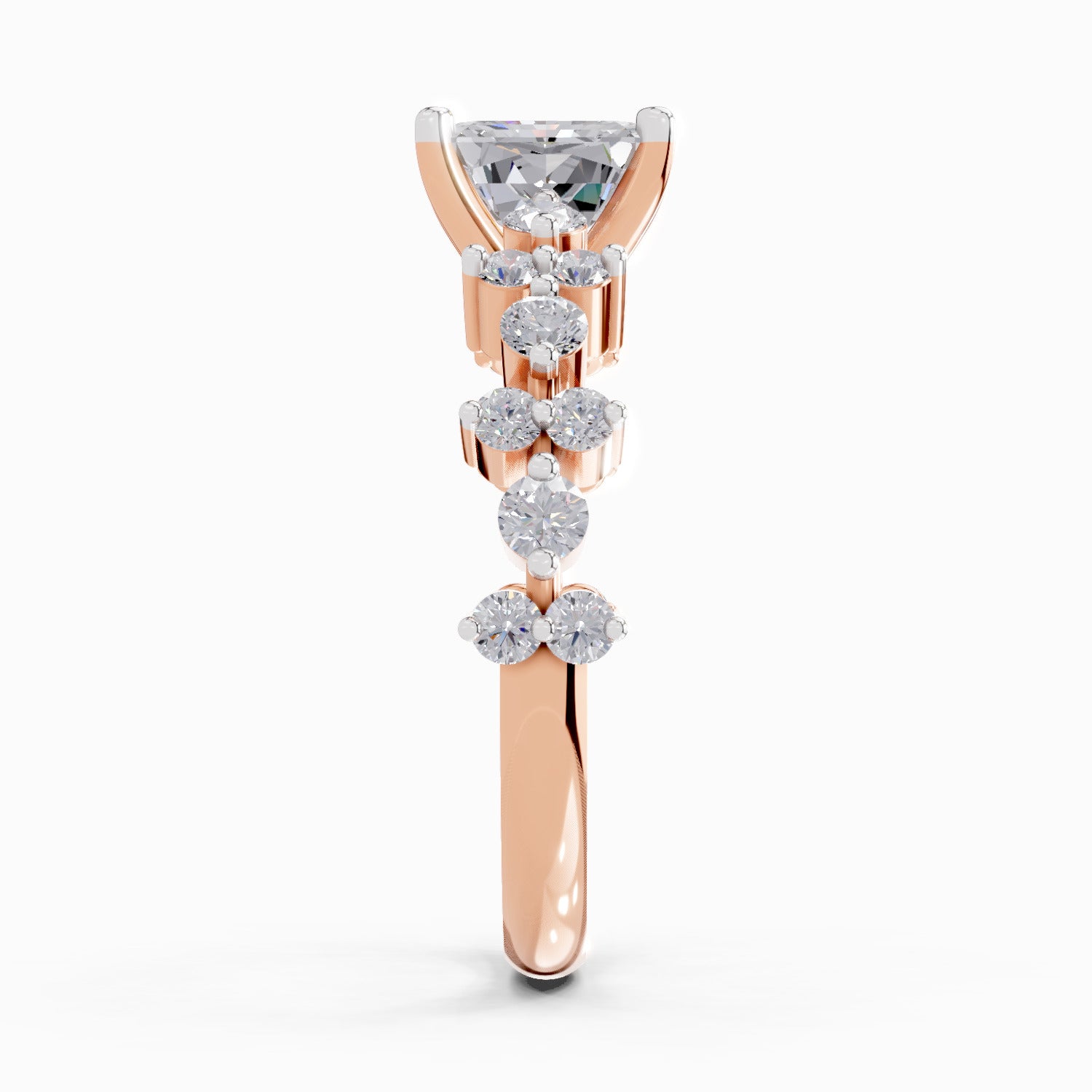 1.49 Ct Emerald Shape Solitaire Diamond Ring| 14K Rose Gold