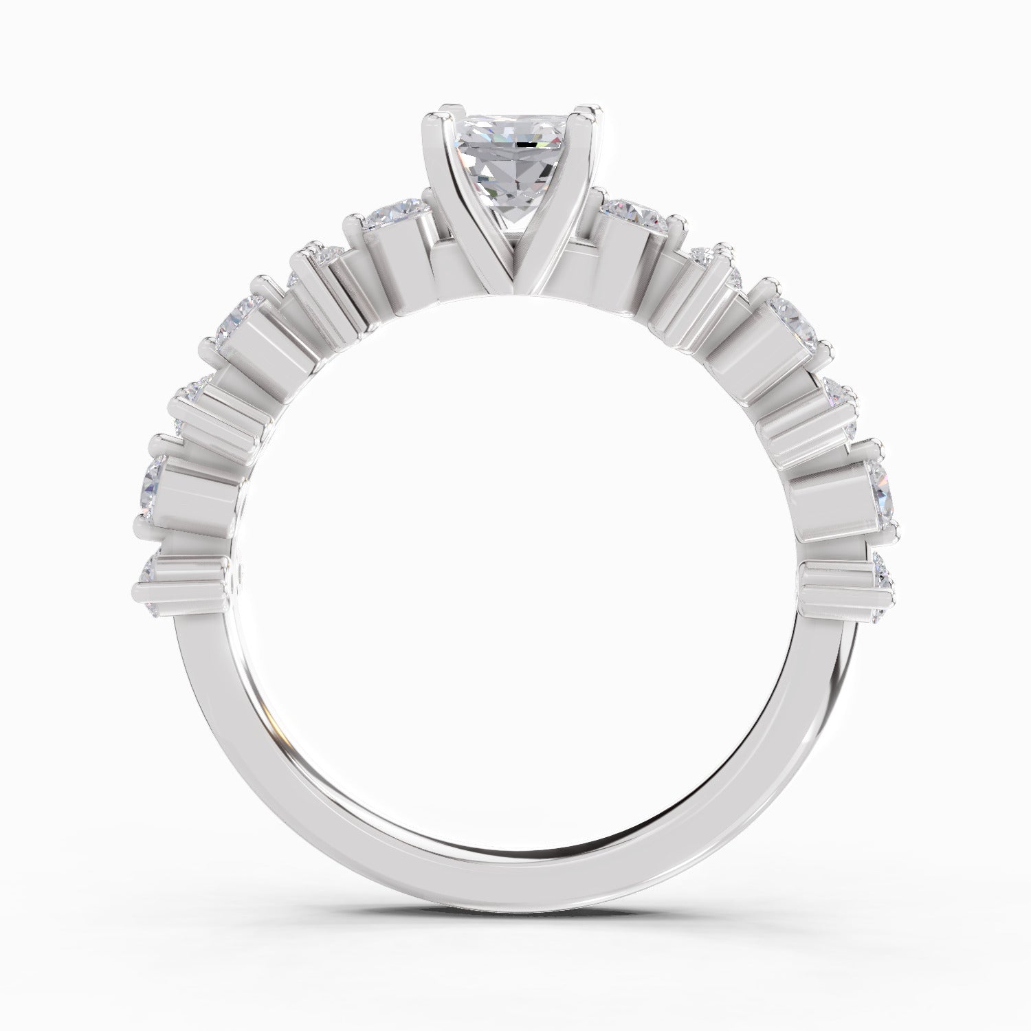 1.49 Ct Emerald Shape Solitaire Diamond Ring| 14K White Gold