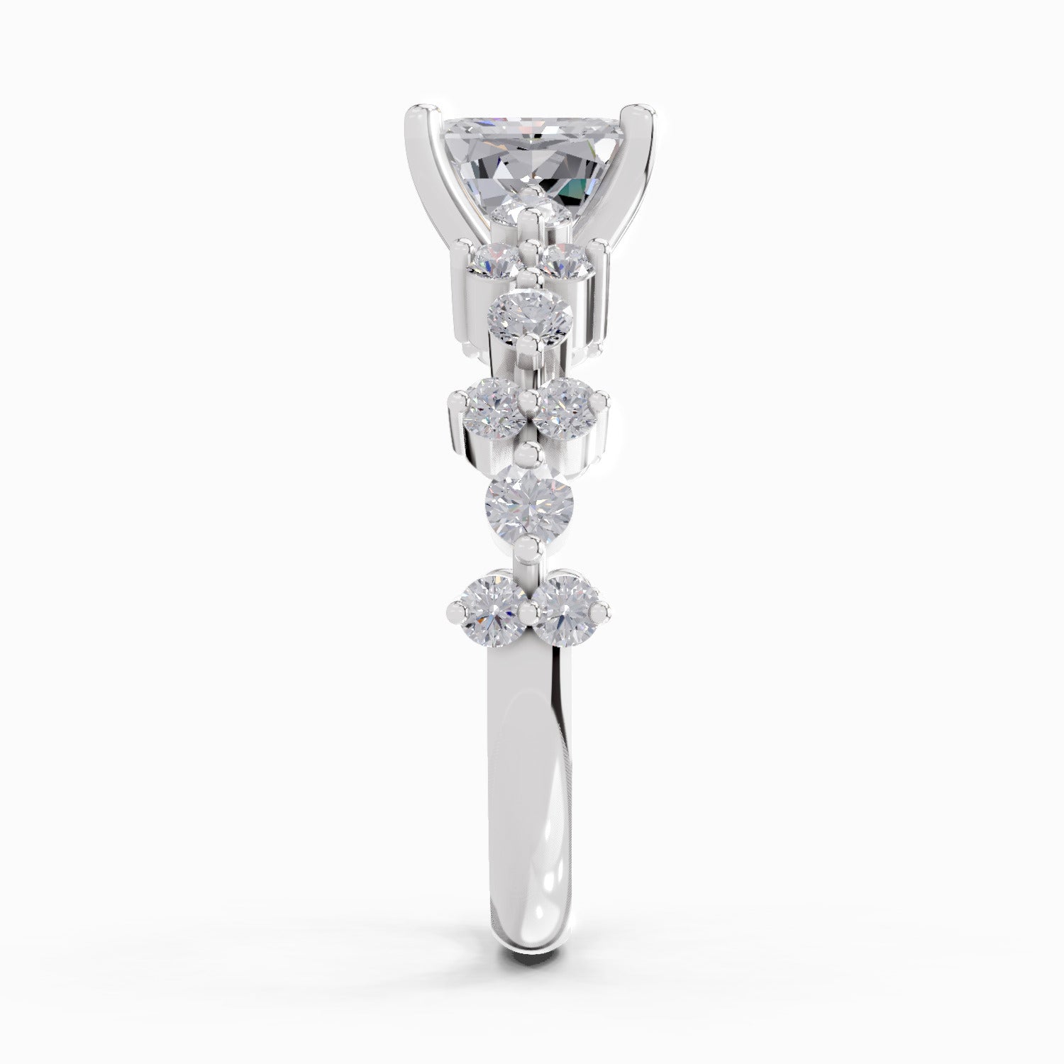 1.49 Ct Emerald Shape Solitaire Diamond Ring| 14K White Gold