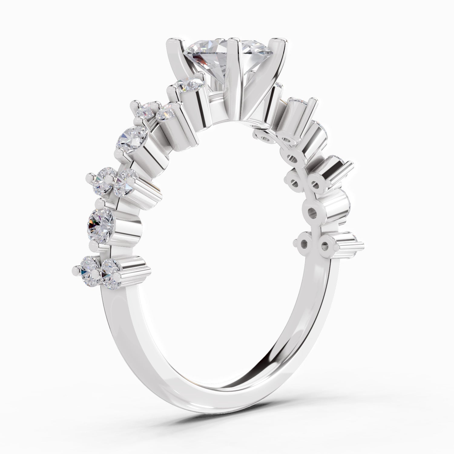 1.24 Ct Oval Shape Solitaire Diamond Ring| 14K White Gold