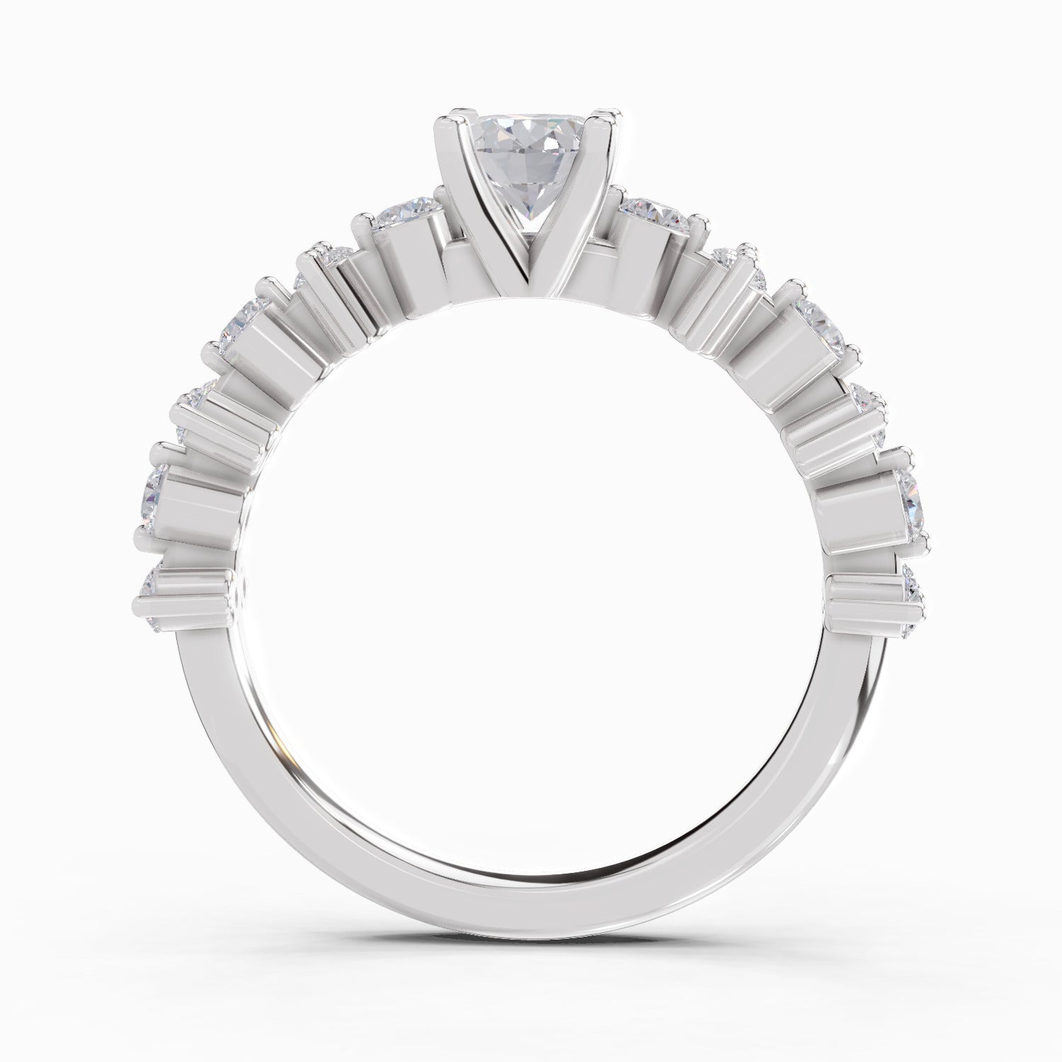 1.24 Ct Oval Shape Solitaire Diamond Ring| 14K White Gold