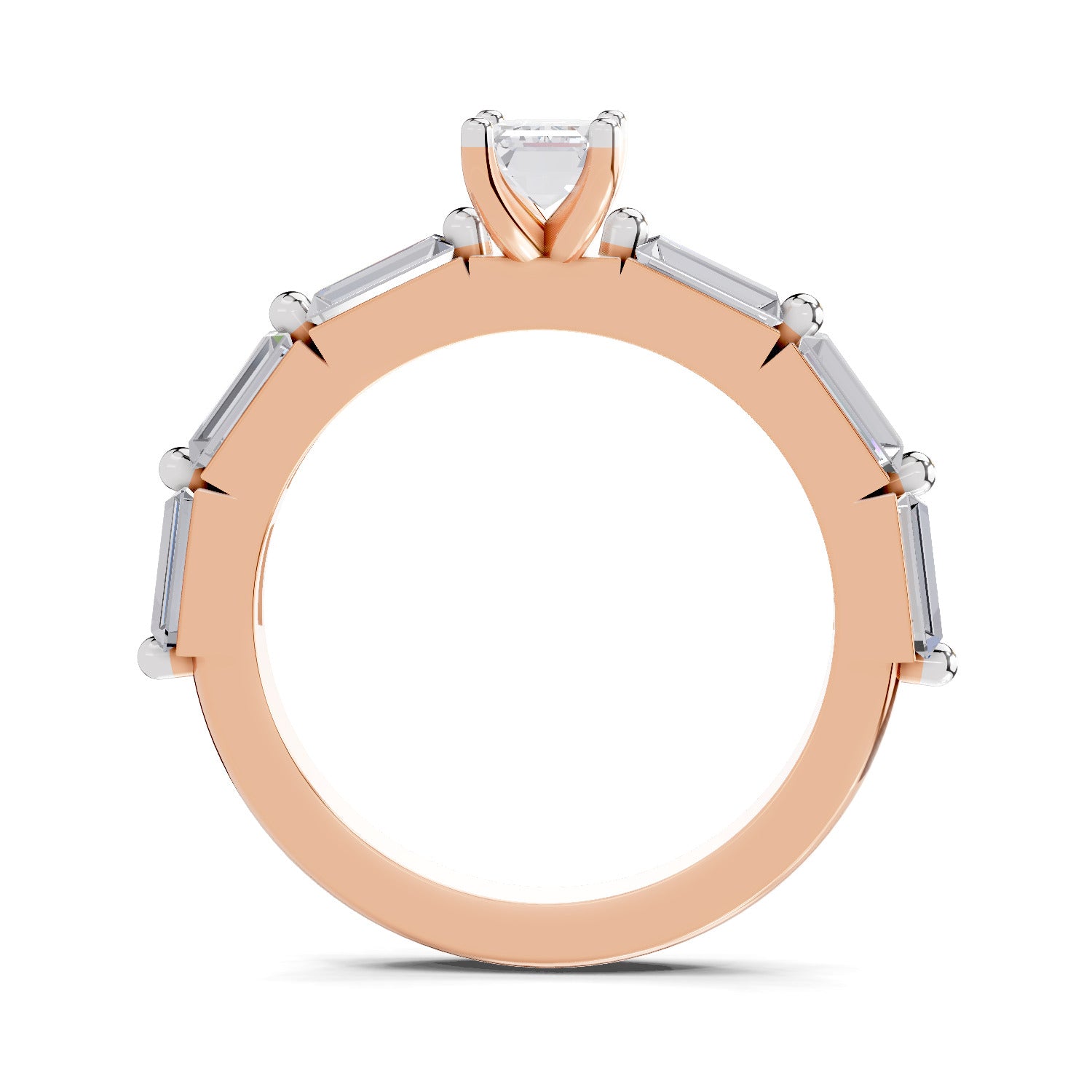 1.4 Ct Emerald Shape Solitaire Diamond Ring| 14K Rose Gold