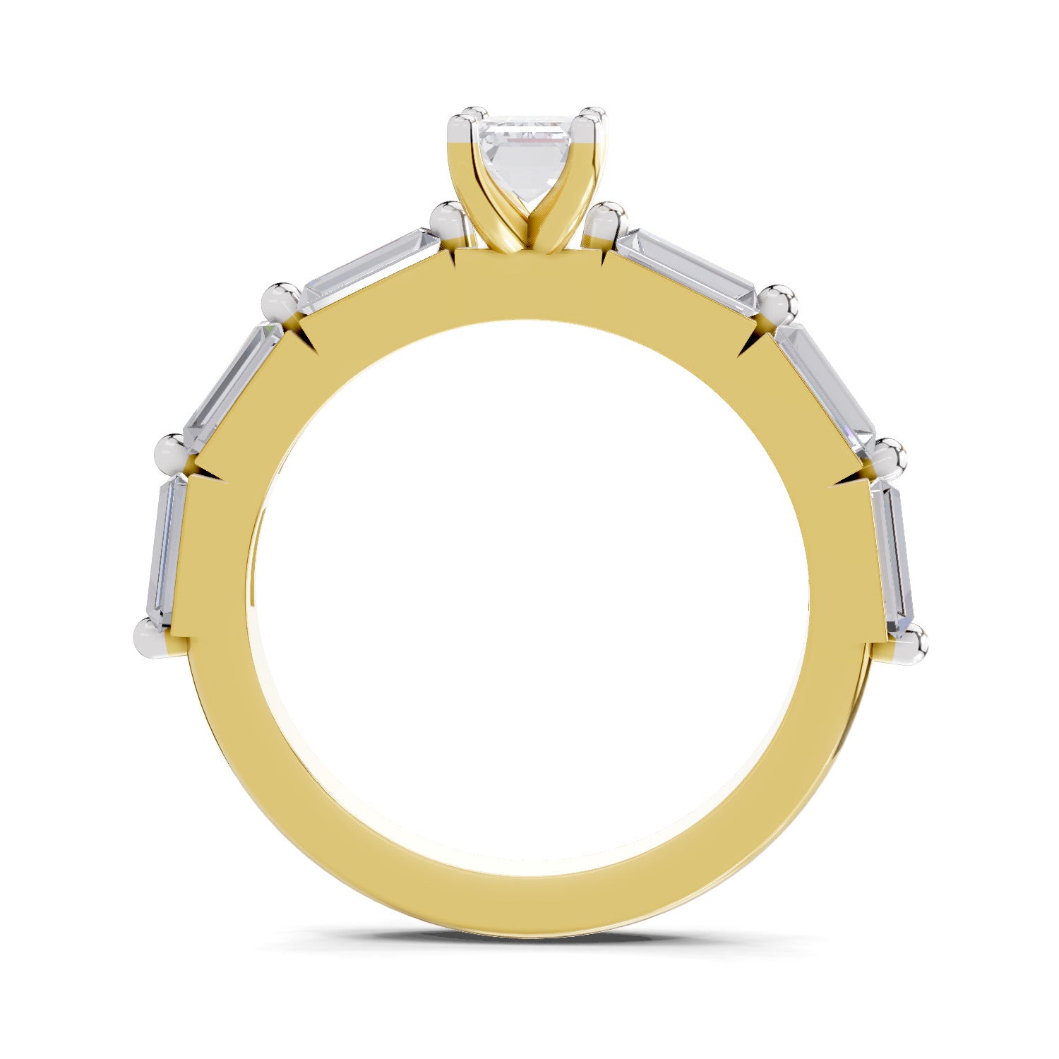 1.4 Ct Emerald Shape Solitaire Diamond Ring| 14K Yellow Gold