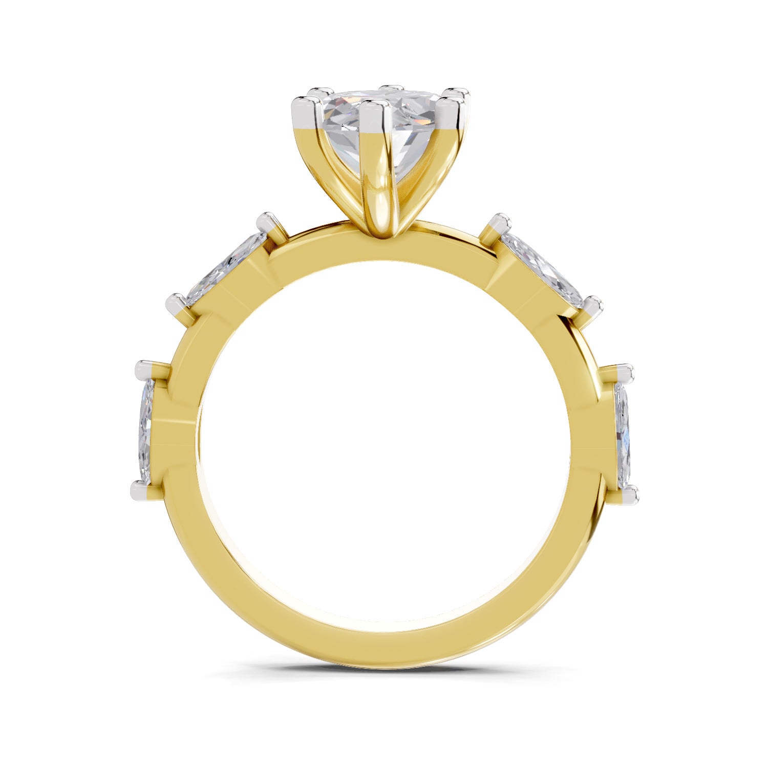 3.6 Ct Marquise Shape Solitaire Diamond Ring| 14K Yellow Gold