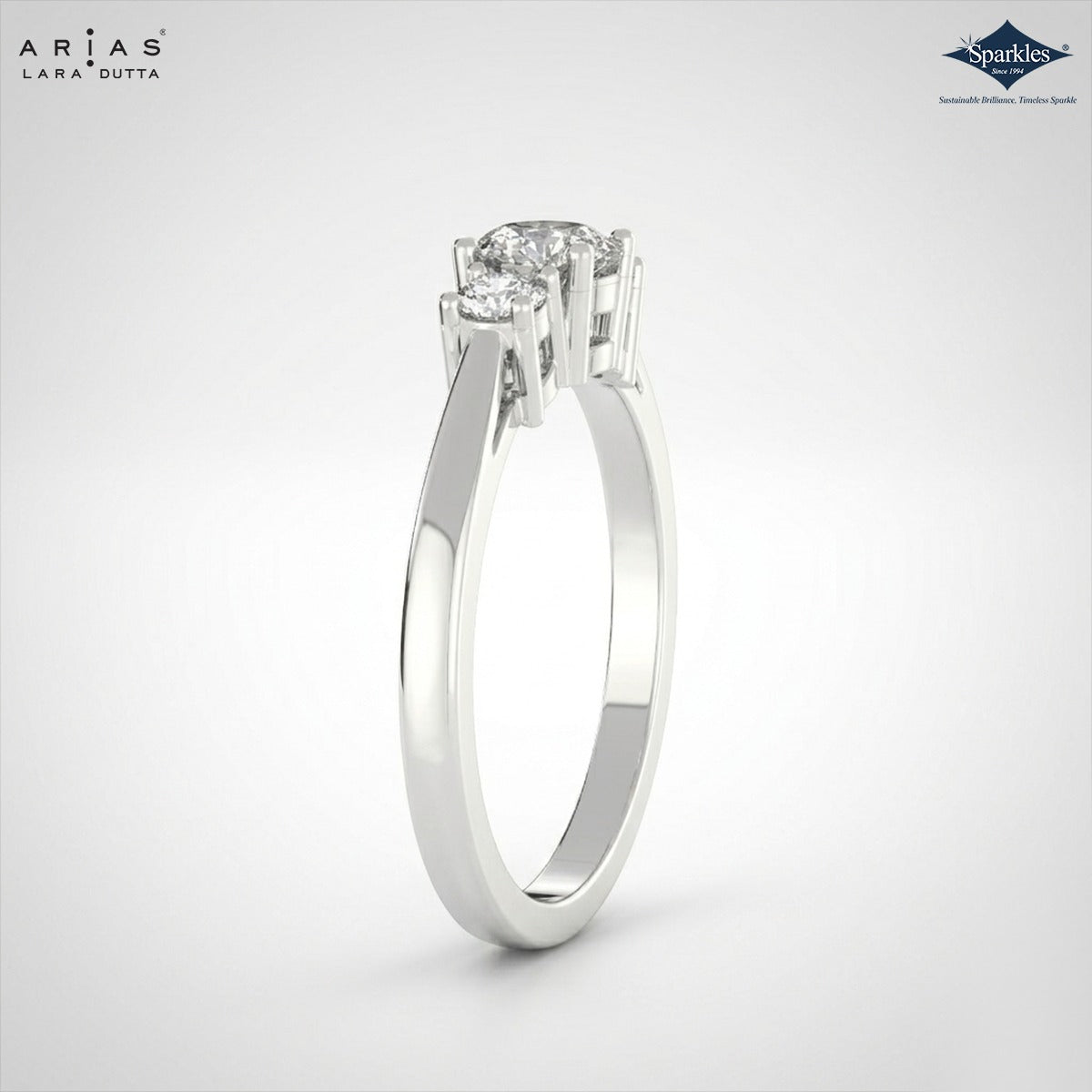 Arias by Lara Dutta Signature Three-Stone Trilogy Ring
