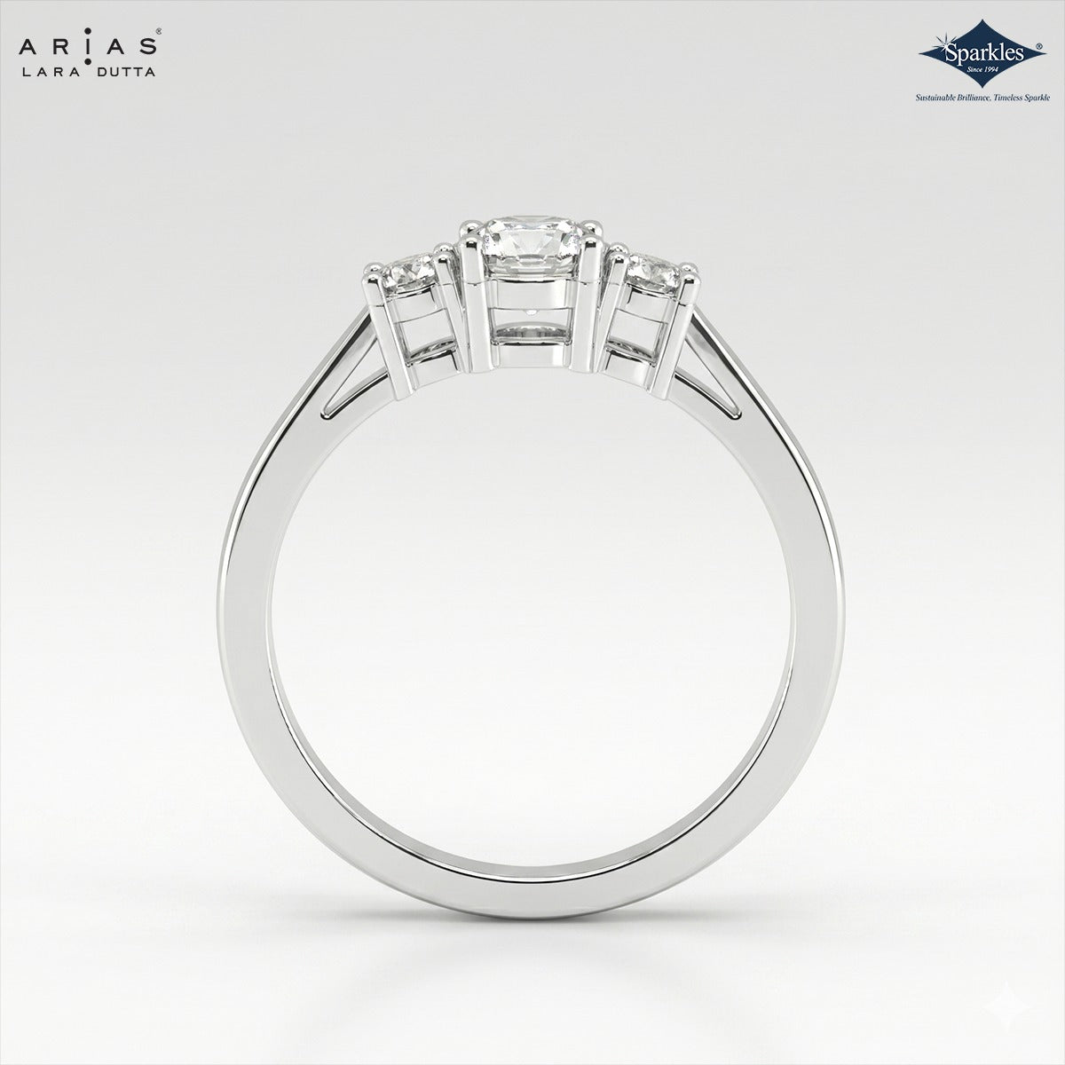 Arias by Lara Dutta Signature Three-Stone Trilogy Ring