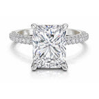 Sparkles 5.37 Ct Emerald Shape Solitaire Diamond Ring 14K Yellow Gold