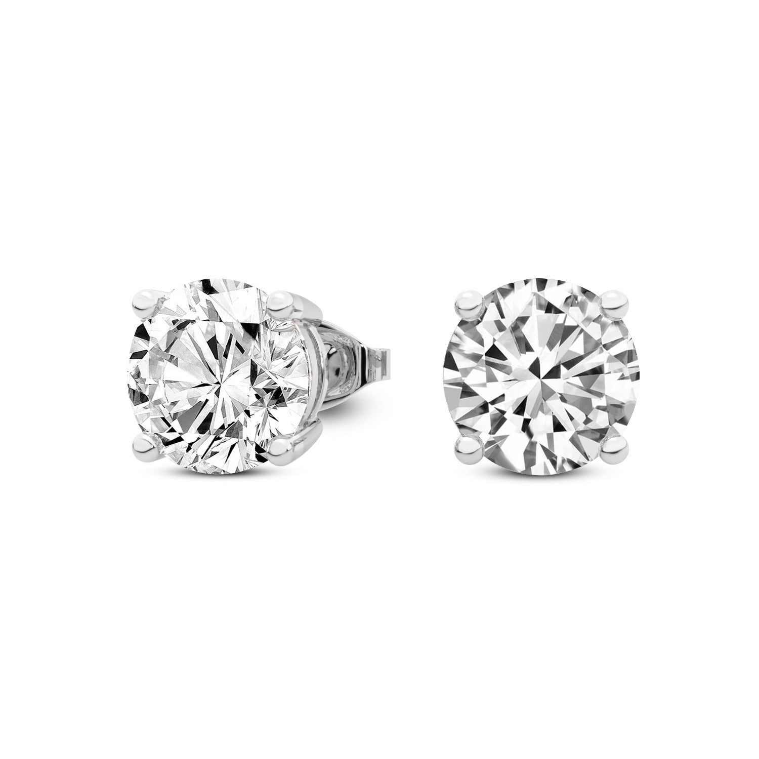 2 Ct 4 Prong Round Shape Diamond Earrings 14K
