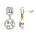 Sparkles Art Deco Halo Drop Diamond Earring
