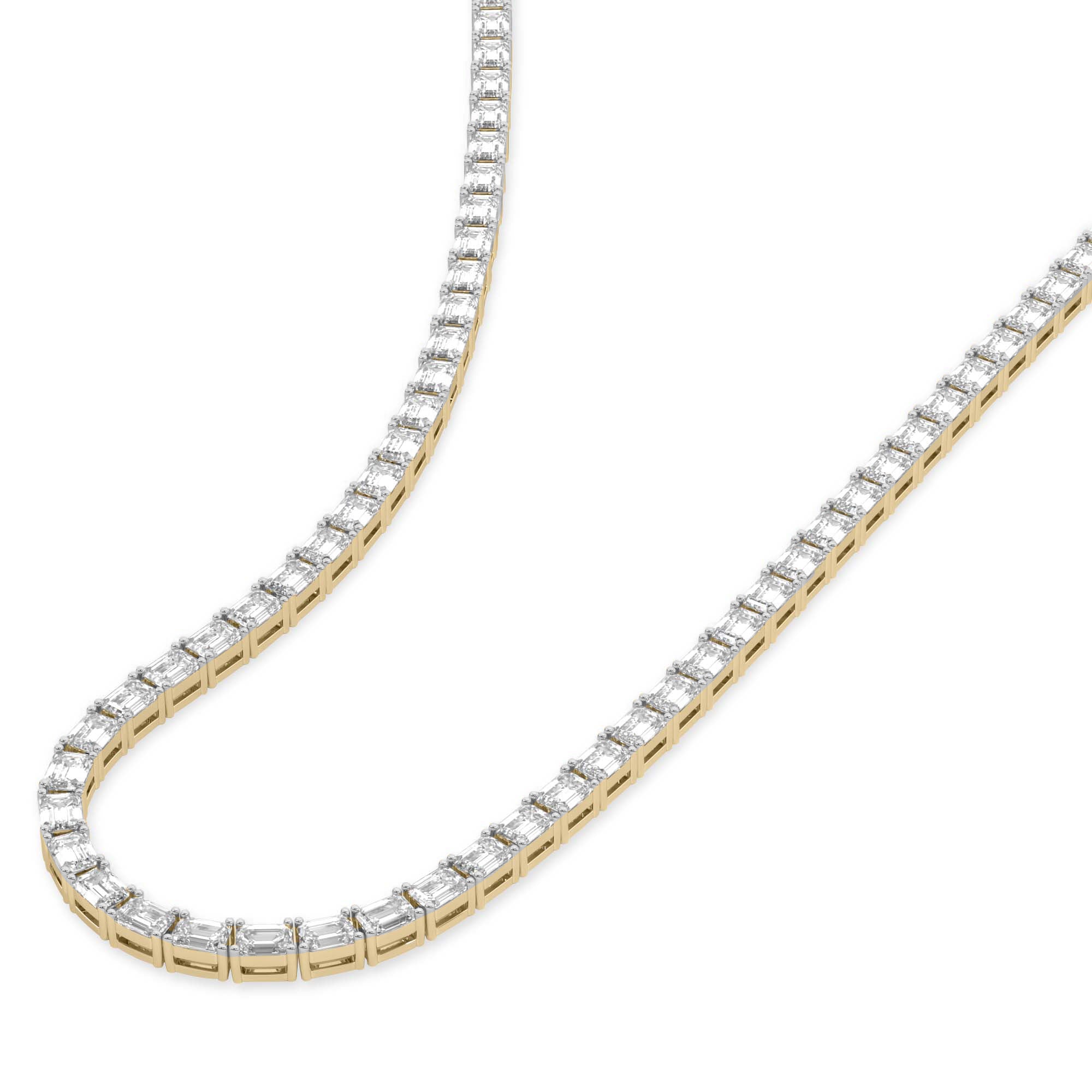 Sparkles Emerald-Cut Tennis Necklace