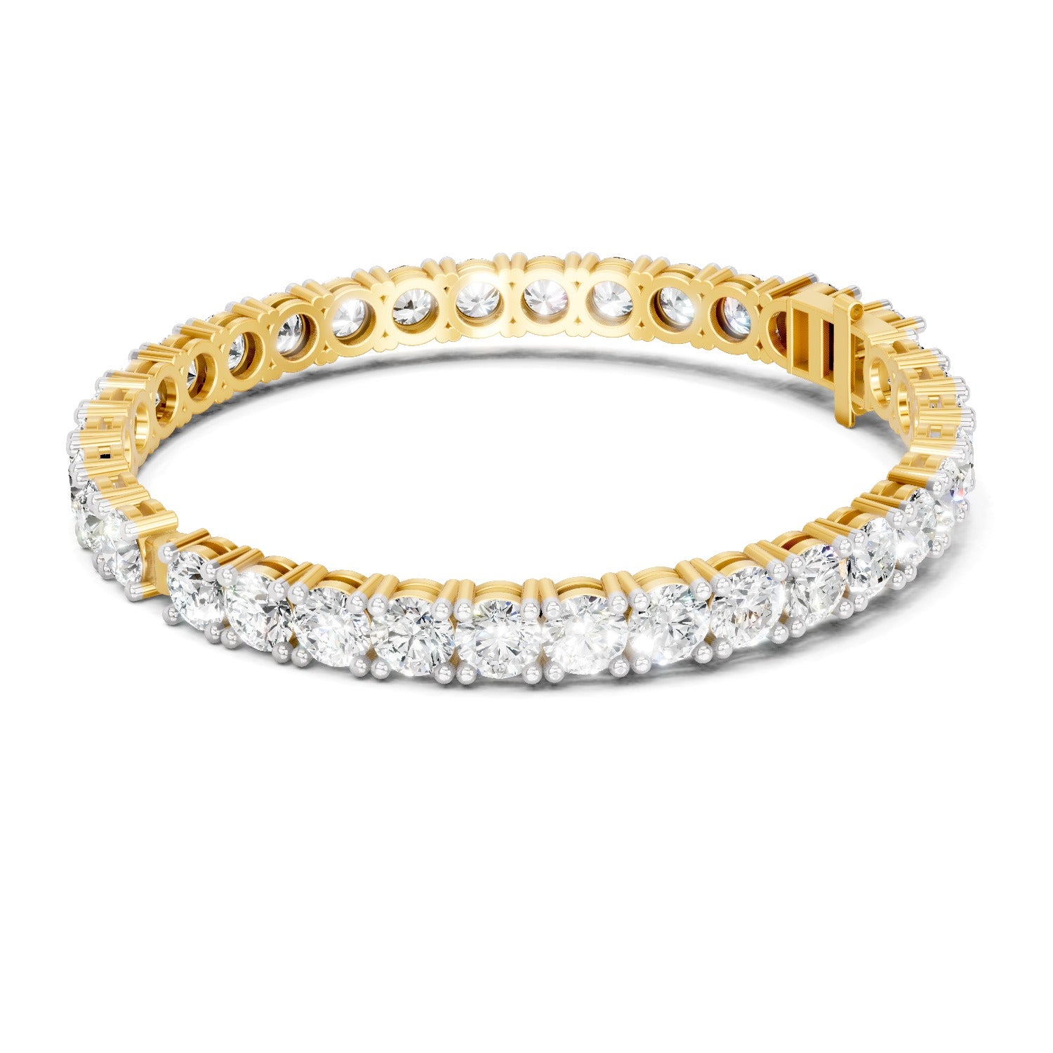 Sparkles Baguette & Pear-Shaped 24.43 Carat Diamond Bangle Bracelet