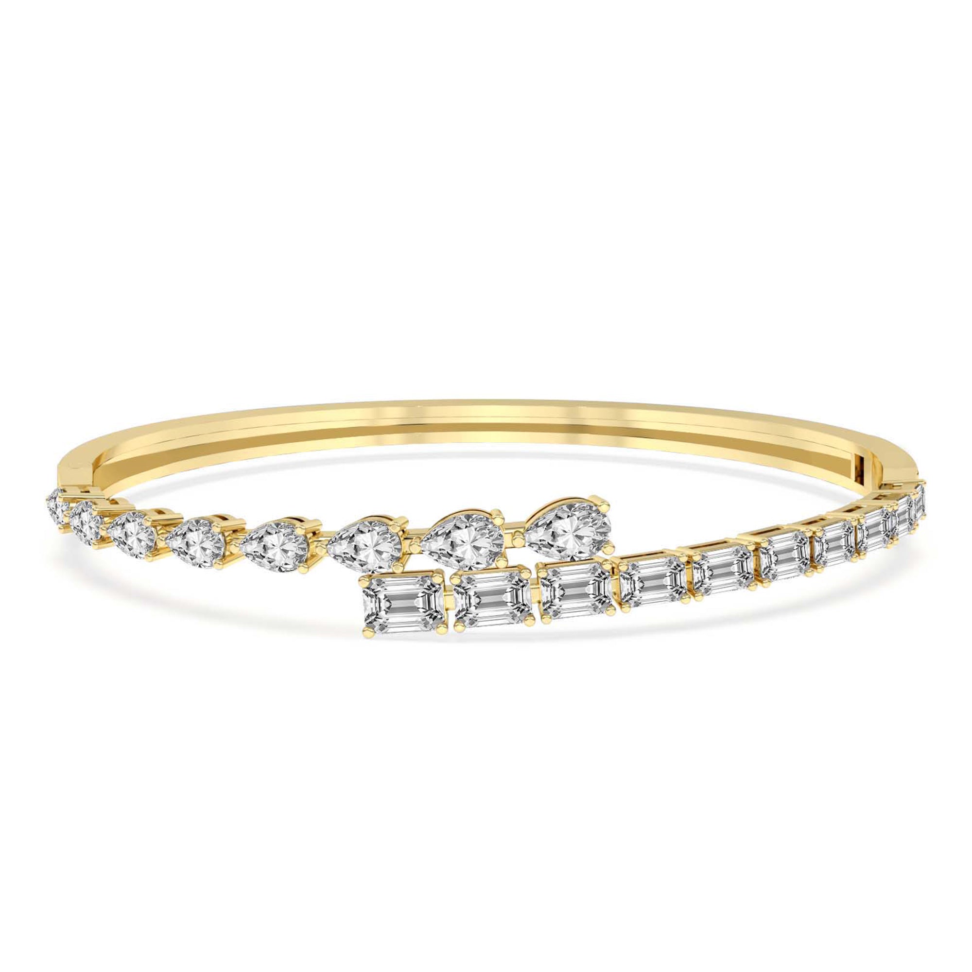 Sparkles Baguette & Pear-Shaped Bangle Bracelet