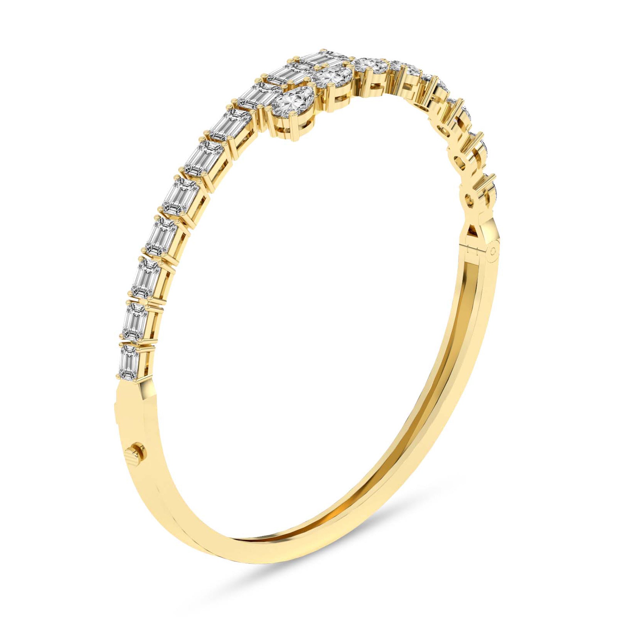 Sparkles Baguette & Pear-Shaped Bangle Bracelet