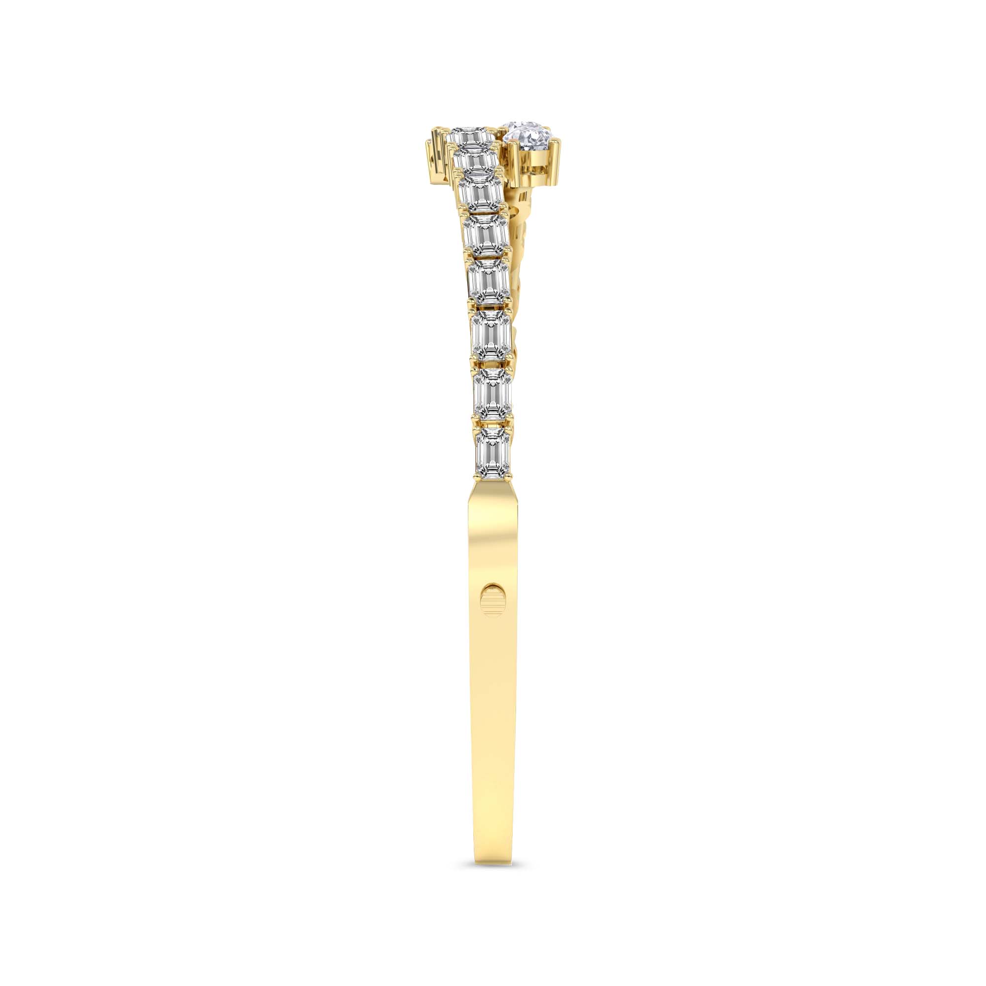 Sparkles 14K Gold Baguette & Pear-Shaped 4.92 Carat Bangle Bracelet